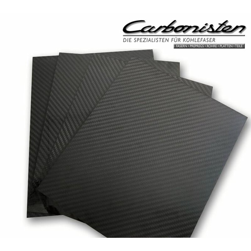 0050-Z80400-0520-0340-D CFK-Platte, 5,0 mm dick, 520 x 340 mm (Lnge x Breite) Carbon-Platte Kohlefaser Carbonfaser Zuschnitt aus CFK
